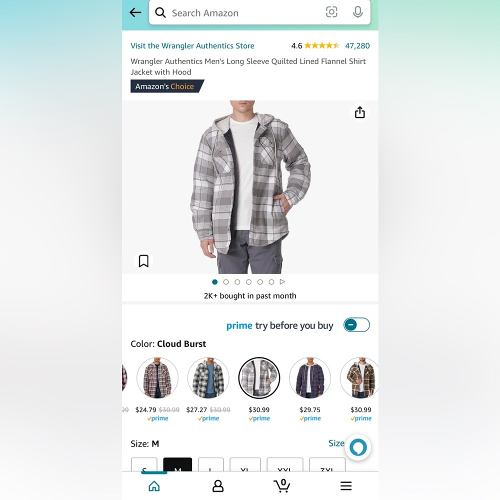 Wrangler Flannel Shirt Jacket with Hood - Picture 5 of 5